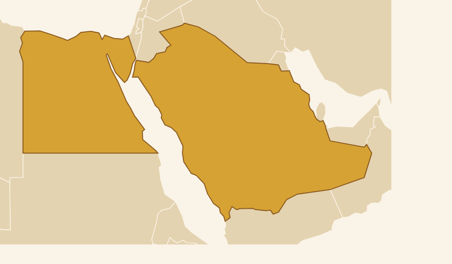 خريطة السعودية ومصر